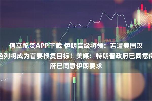 信立配资APP下载 伊朗高级将领：若遭美国攻击，以色列将成为首要报复目标！美媒：特朗普政府已同意伊朗要求